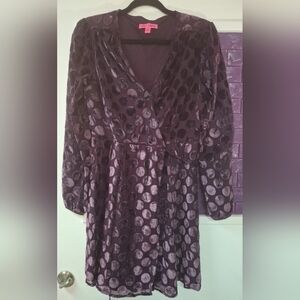 Betsy Johnson Purple Polkadot dress Size 4
